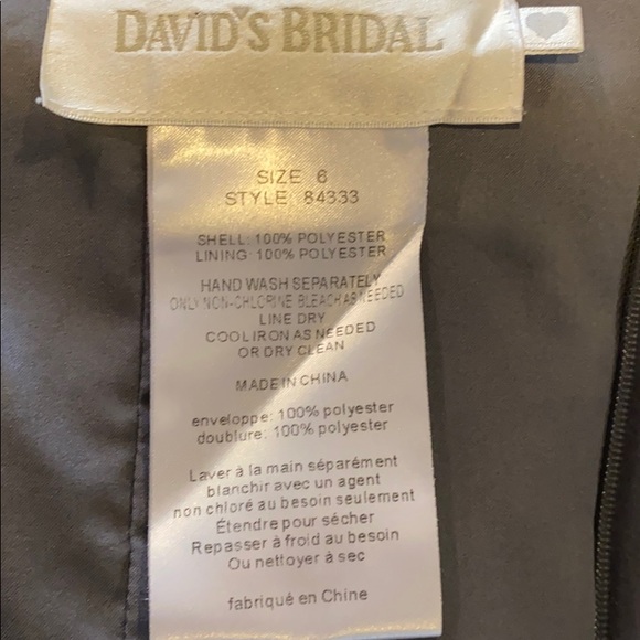 David’s Bridal Silver Bridesmaid Dress, semiformal - Picture 5 of 7